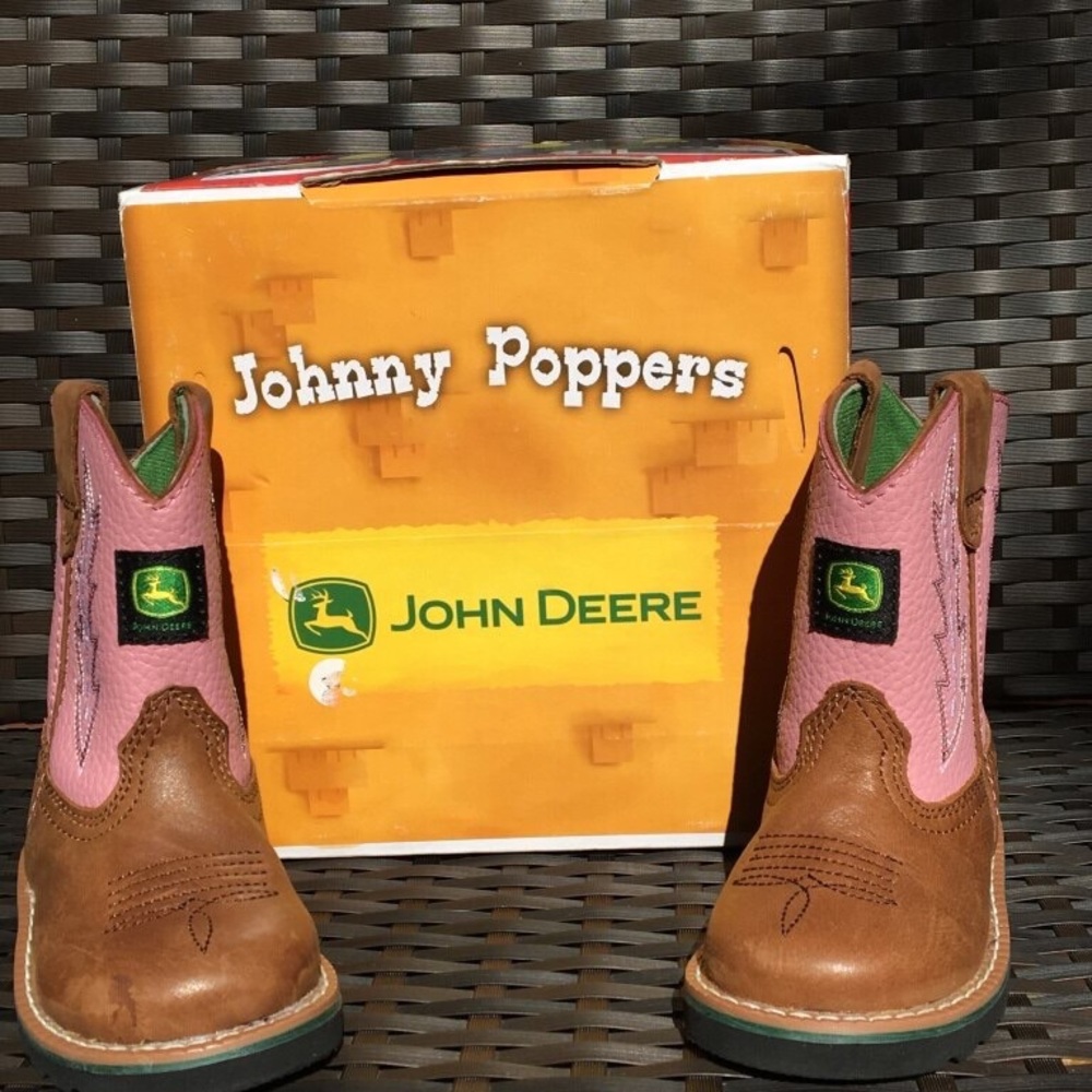 Johnny Deere Pink/Brown Girls boots